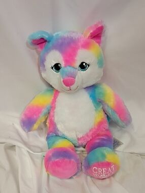 EUC Build A Bear Great Wolf Lodge Rainbow Wolf 2021 Limited Edition Babw